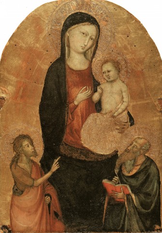 Anonimo — Bicci di Lorenzo - sec. XV - Madonna con Bambino, san Giovanni Battista e san Giovanni Evangelista — insieme